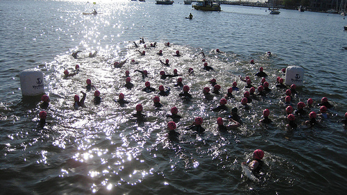Swim start at the TriRock Annapolis