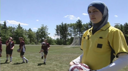 Sarah Benkirane has been barred from refereeing while wearing her hijab.